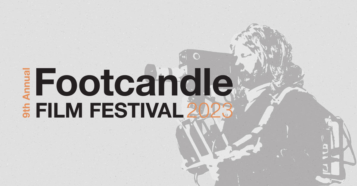 th annual footcandle film festival banner with cameraman and logo