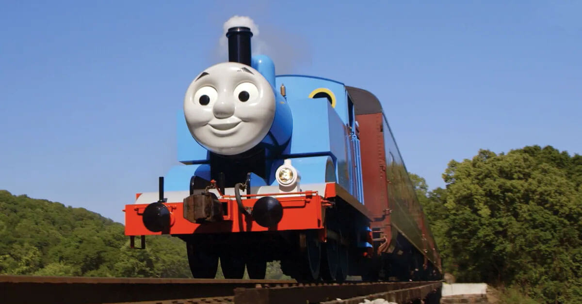 thomas the train tank engine friendship on rails outside woods forest