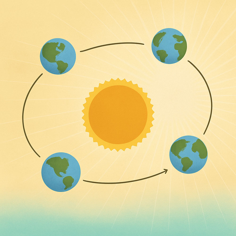 summer solstice earths spinning around the sun