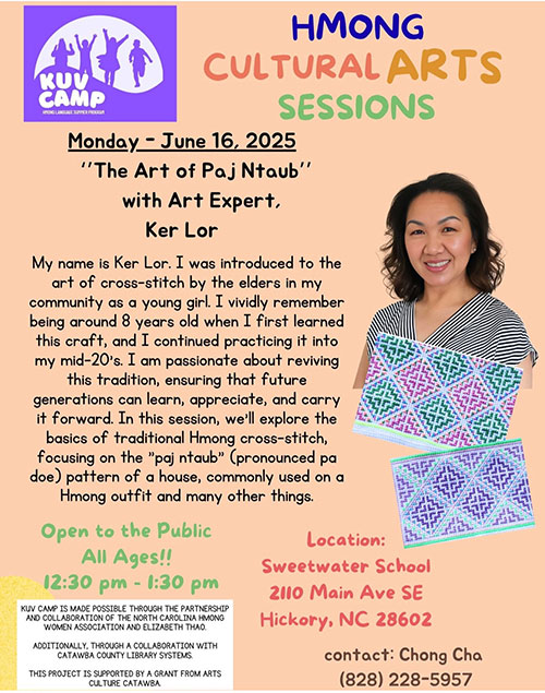 the art of paj ntaub with art expert ker lor hmong cultural arts sessions